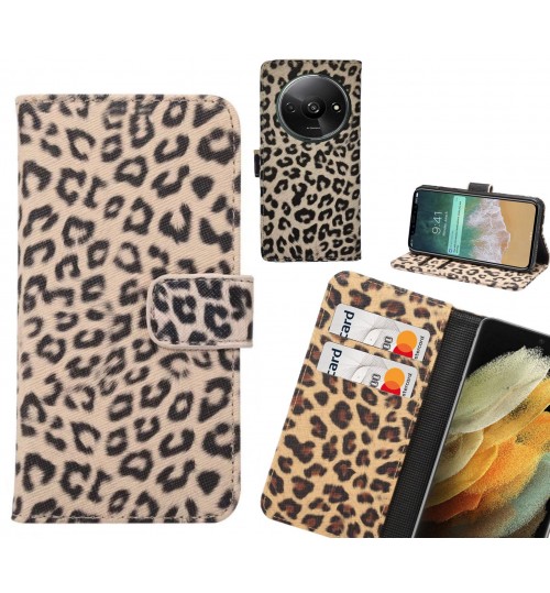 Xiaomi Redmi A3 Case  Leopard Leather Flip Wallet Case