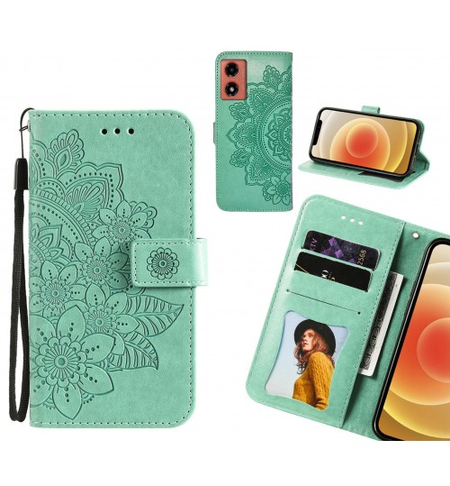 Moto G04 Case Embossed Floral Leather Wallet case