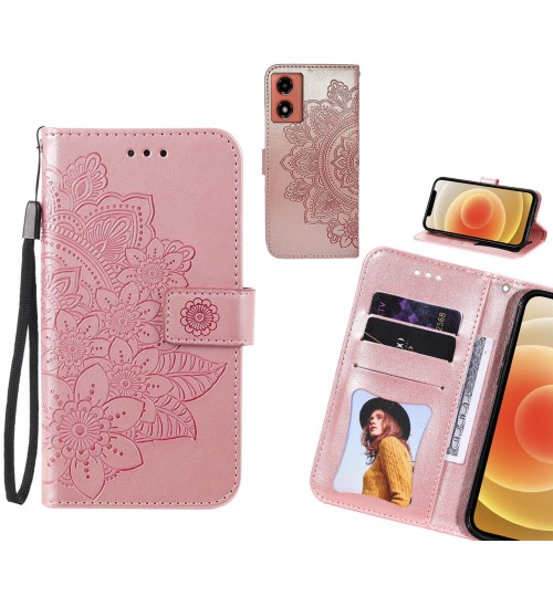 Moto G04 Case Embossed Floral Leather Wallet case