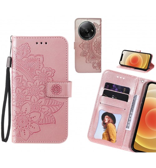 Xiaomi Redmi A3 Case Embossed Floral Leather Wallet case