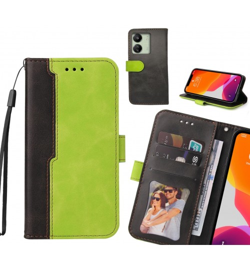 Xiaomi Redmi 13c Case Wallet Denim Leather Case Cover - Green