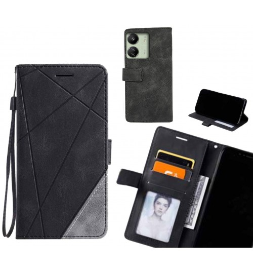 Xiaomi Redmi 13c Case Wallet Premium Denim Leather Cover - Black