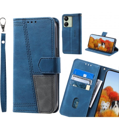 Xiaomi Redmi 13c Case Wallet Premium Denim Leather Cover - Blue