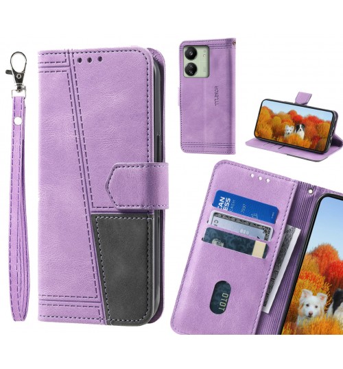 Xiaomi Redmi 13c Case Wallet Premium Denim Leather Cover - Purple