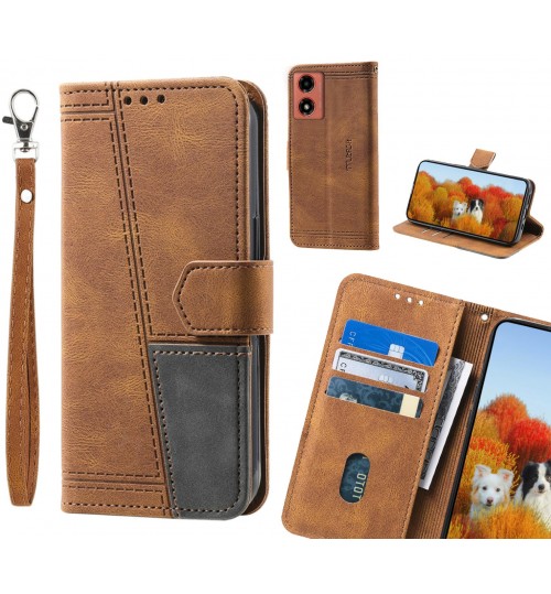 Moto G04 Case Wallet Premium Denim Leather Cover