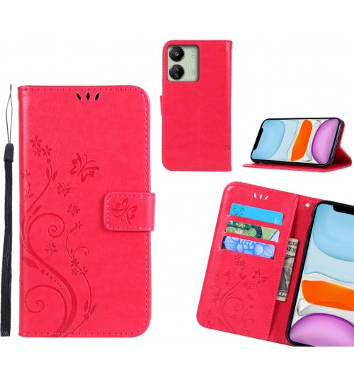 Xiaomi Redmi 13C Case Embossed Butterfly Wallet Leather Cover