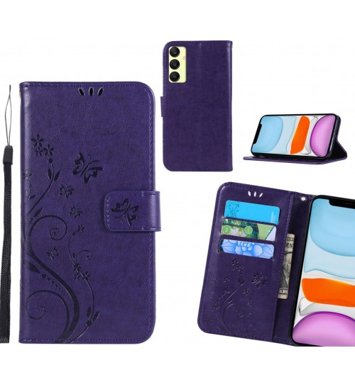 Samsung Galaxy A25 Case Embossed Butterfly Wallet Leather Cover