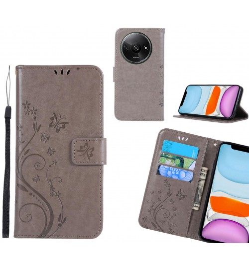 Xiaomi Redmi A3 Case Embossed Butterfly Wallet Leather Cover