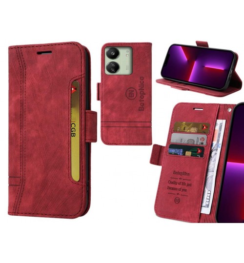 Xiaomi Redmi 13C Case Alcantara 4 Cards Wallet Case