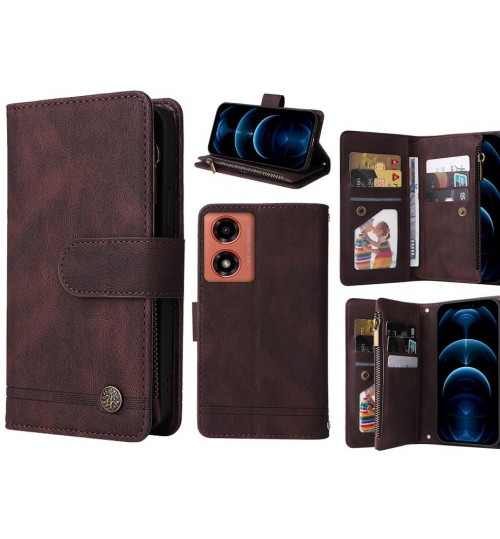 Moto G04 Case 9 Card Slots Wallet Denim Leather Case