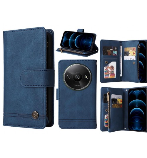 Xiaomi Redmi A3 Case 9 Card Slots Wallet Denim Leather Case