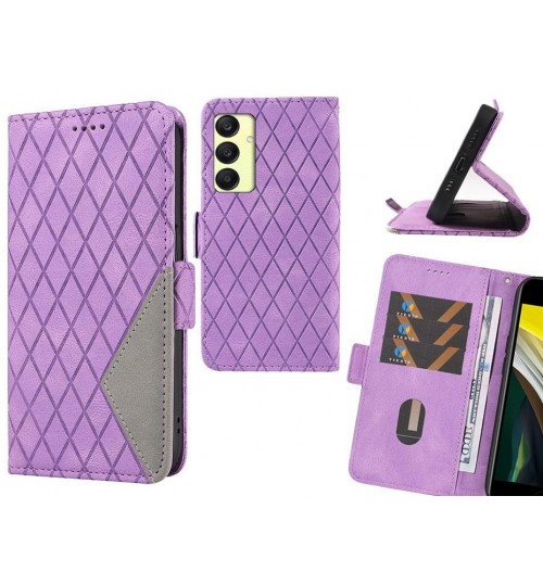 Samsung Galaxy A55 Case Grid Wallet Leather Case