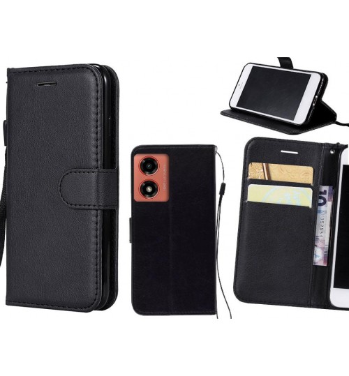 Moto G04 Case Fine Leather Wallet Case