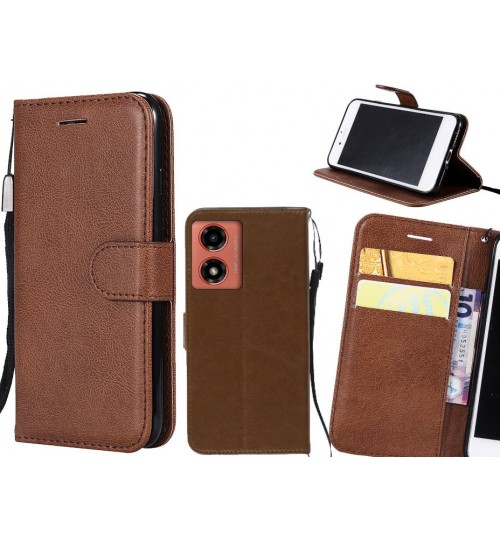 Moto G04 Case Fine Leather Wallet Case