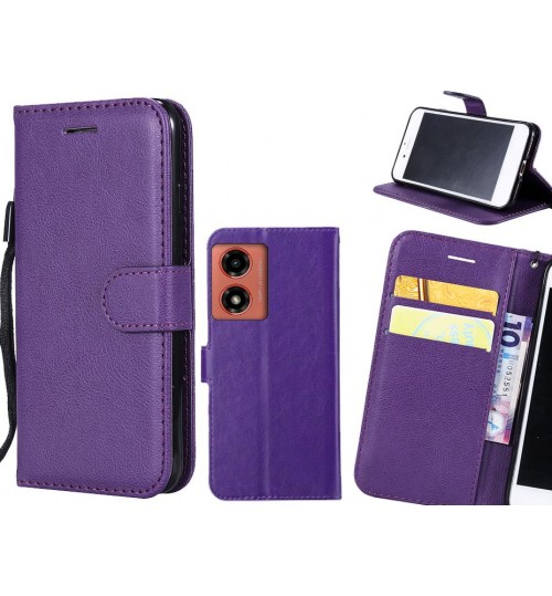 Moto G04 Case Fine Leather Wallet Case