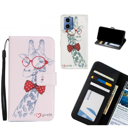 Moto G34 case 3 card leather wallet case printed ID