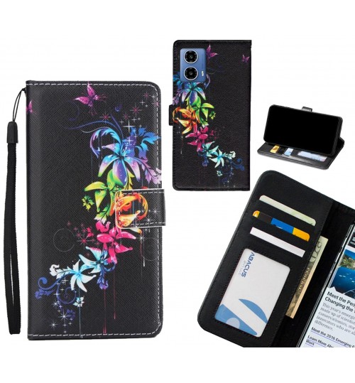 Moto G34 case 3 card leather wallet case printed ID