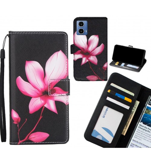 Moto G34 case 3 card leather wallet case printed ID