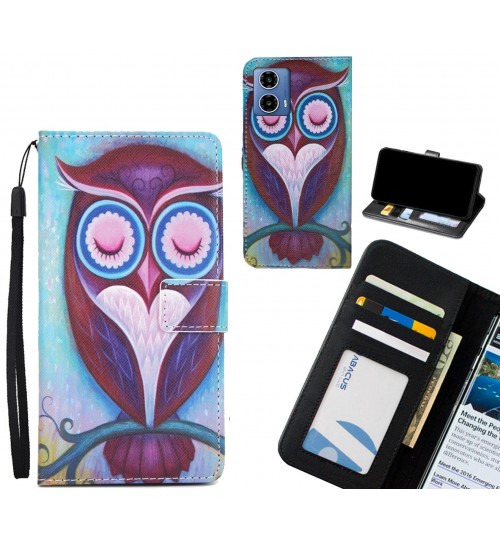 Moto G34 case 3 card leather wallet case printed ID