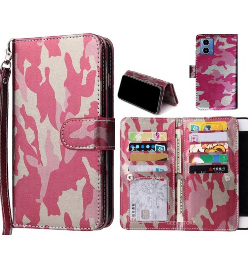 Moto G34 Case Camouflage Wallet Leather Case