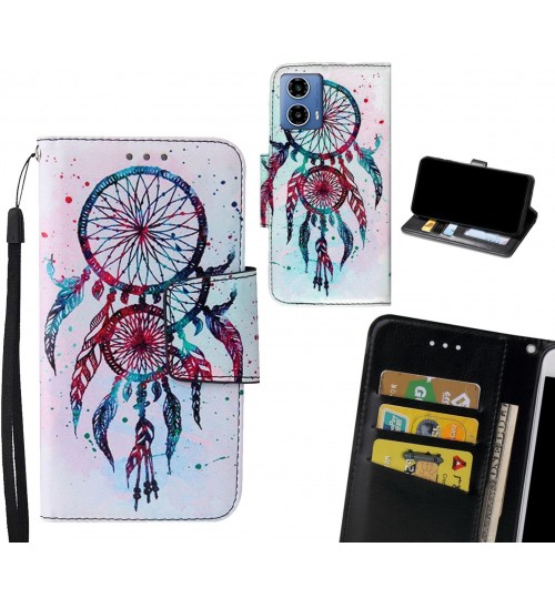 Moto G34 Case wallet fine leather case printed