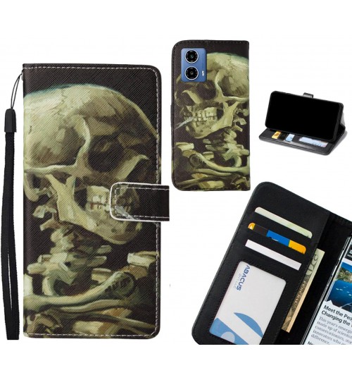 Moto G34 case leather wallet case van gogh painting