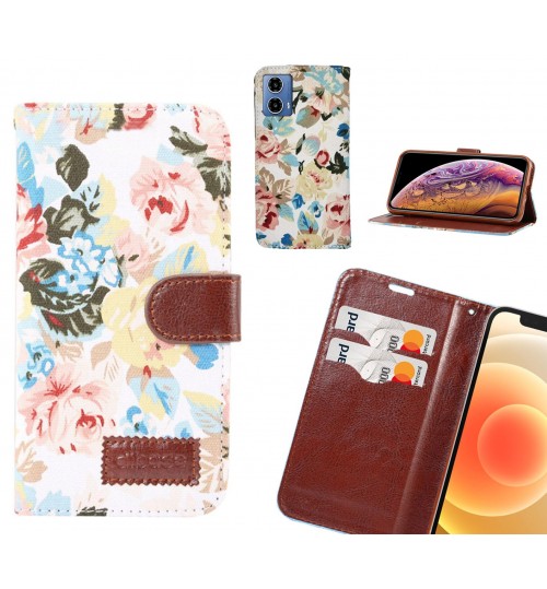 Moto G34 Case Floral Prints Wallet Case