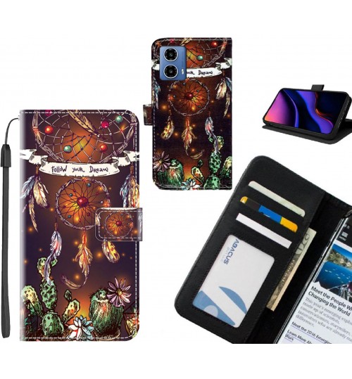 Moto G34 case leather wallet case printed ID