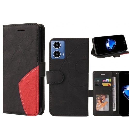 Moto G34 Case Wallet Premium Denim Leather Cover