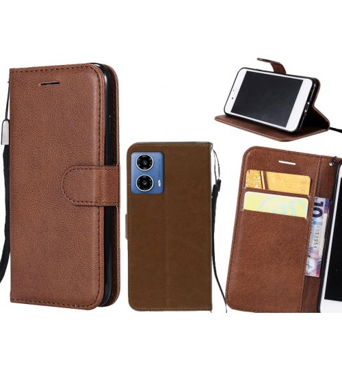 Moto G34 Case Fine Leather Wallet Case