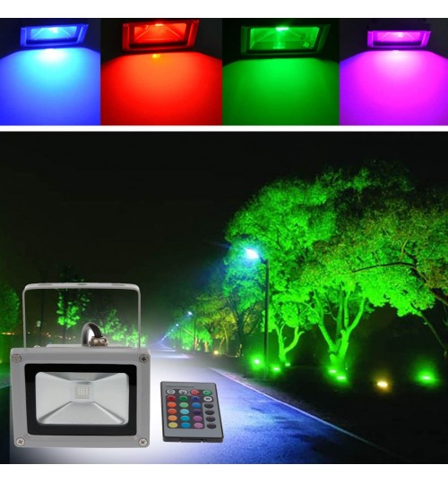 Waterproof 10W LED Flood Light RGB Motion Sensor Outdoor Floodlight