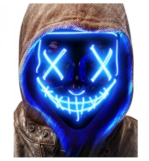 Glow LED Party Costume Mask Halloween Masks -Blue