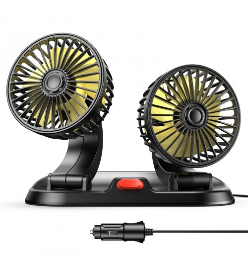 Car Fan Dual Head Vehicle Cooling Fan 12V