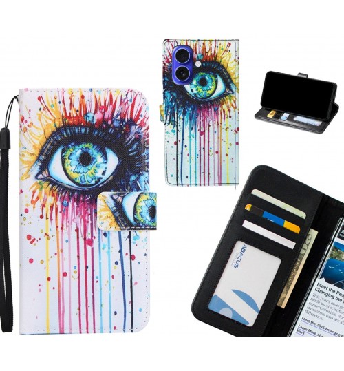 iPhone 16 case 3 card leather wallet case printed ID