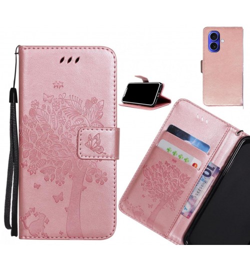 iPhone 16 Plus case leather wallet case embossed pattern