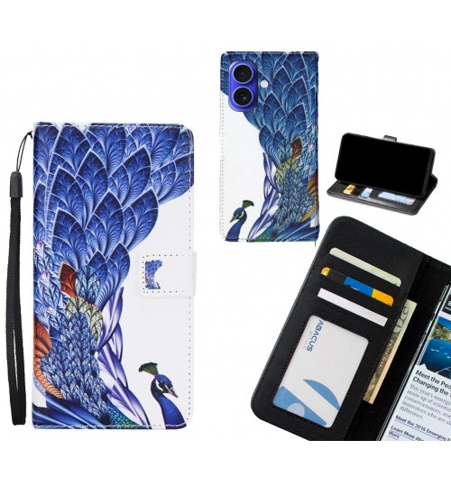 iPhone 16 Plus case 3 card leather wallet case printed ID