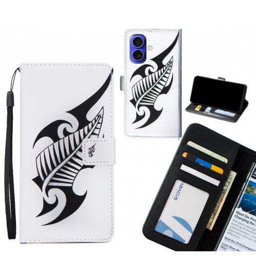 iPhone 16 Plus case 3 card leather wallet case printed ID