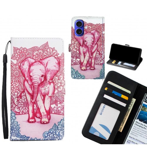 iPhone 16 Plus case 3 card leather wallet case printed ID