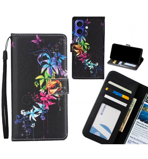 iPhone 16 Plus case 3 card leather wallet case printed ID