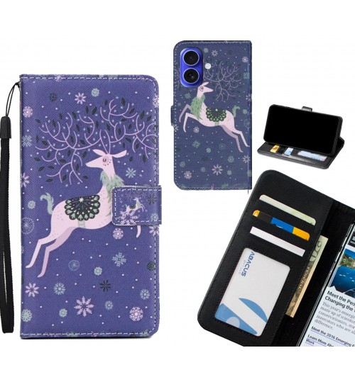 iPhone 16 Plus case 3 card leather wallet case printed ID