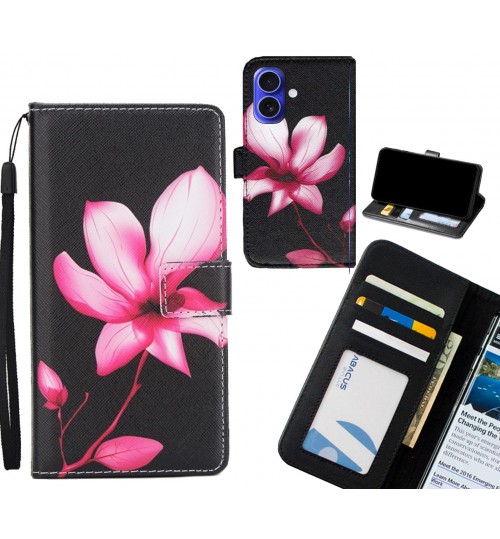 iPhone 16 Plus case 3 card leather wallet case printed ID