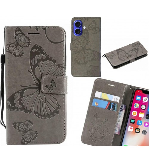 iPhone 16 case Embossed Butterfly Wallet Leather Case