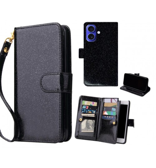 iPhone 16 Case Glaring Multifunction Wallet Leather Case