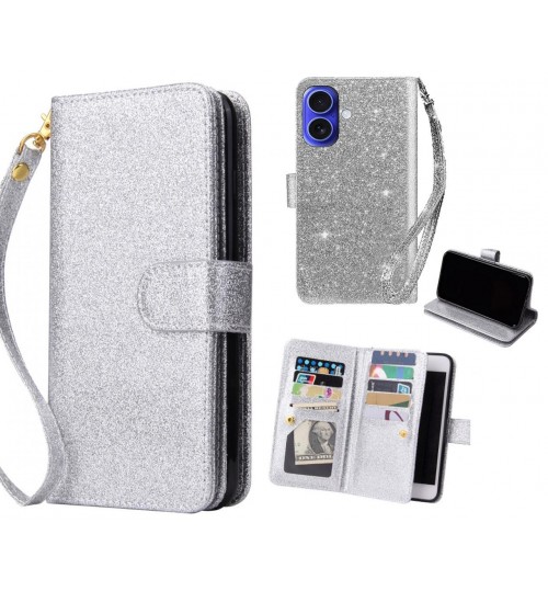 iPhone 16 Case Glaring Multifunction Wallet Leather Case