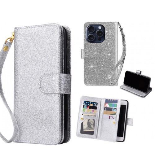 iPhone 16 Pro Case Glaring Multifunction Wallet Leather Case