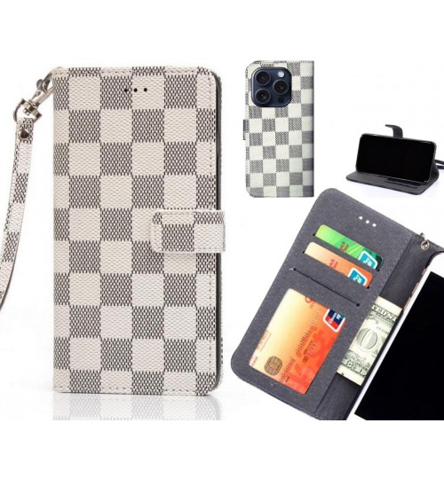 iPhone 16 Pro Case Grid Wallet Leather Case