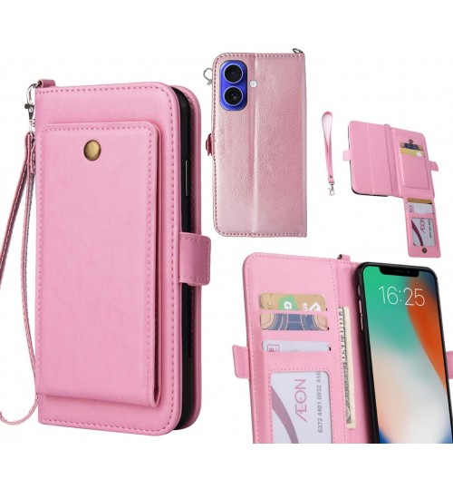 iPhone 16 Case Retro Leather Wallet Case