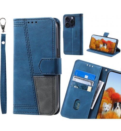 iPhone 16 Pro Case Wallet Premium Denim Leather Cover