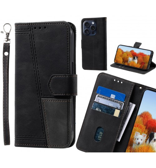 iPhone 16 Pro Case Wallet Premium Denim Leather Cover