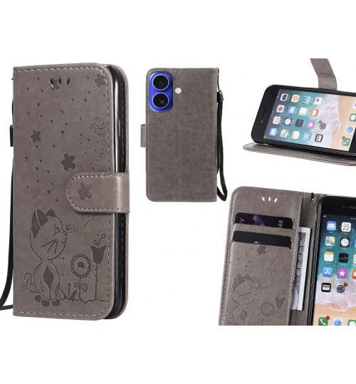 iPhone 16 Case Embossed Wallet Leather Case